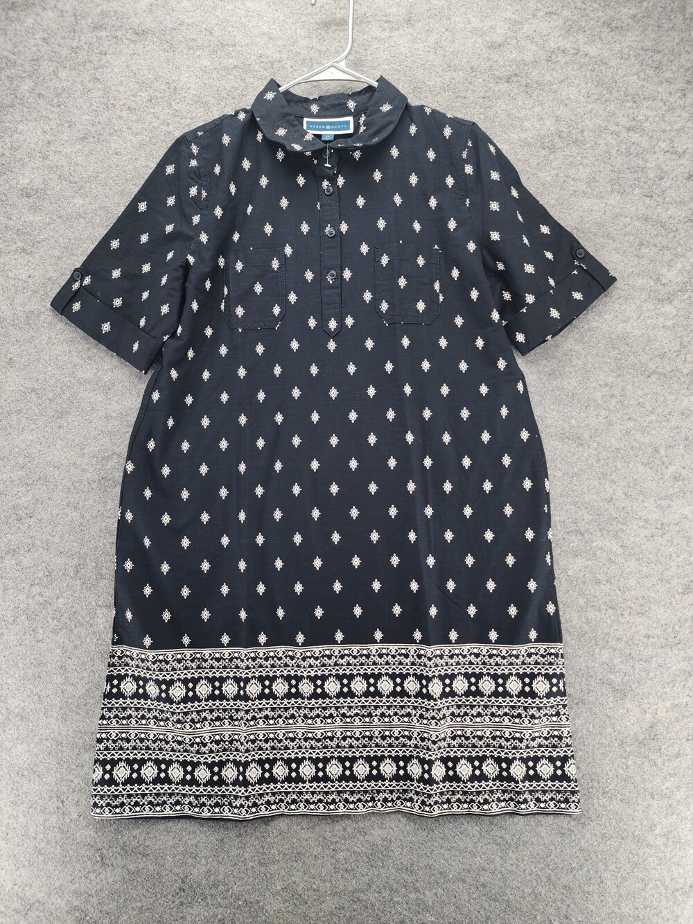 Karen Scott Dress Womens Petite Large Short Sleeve Black